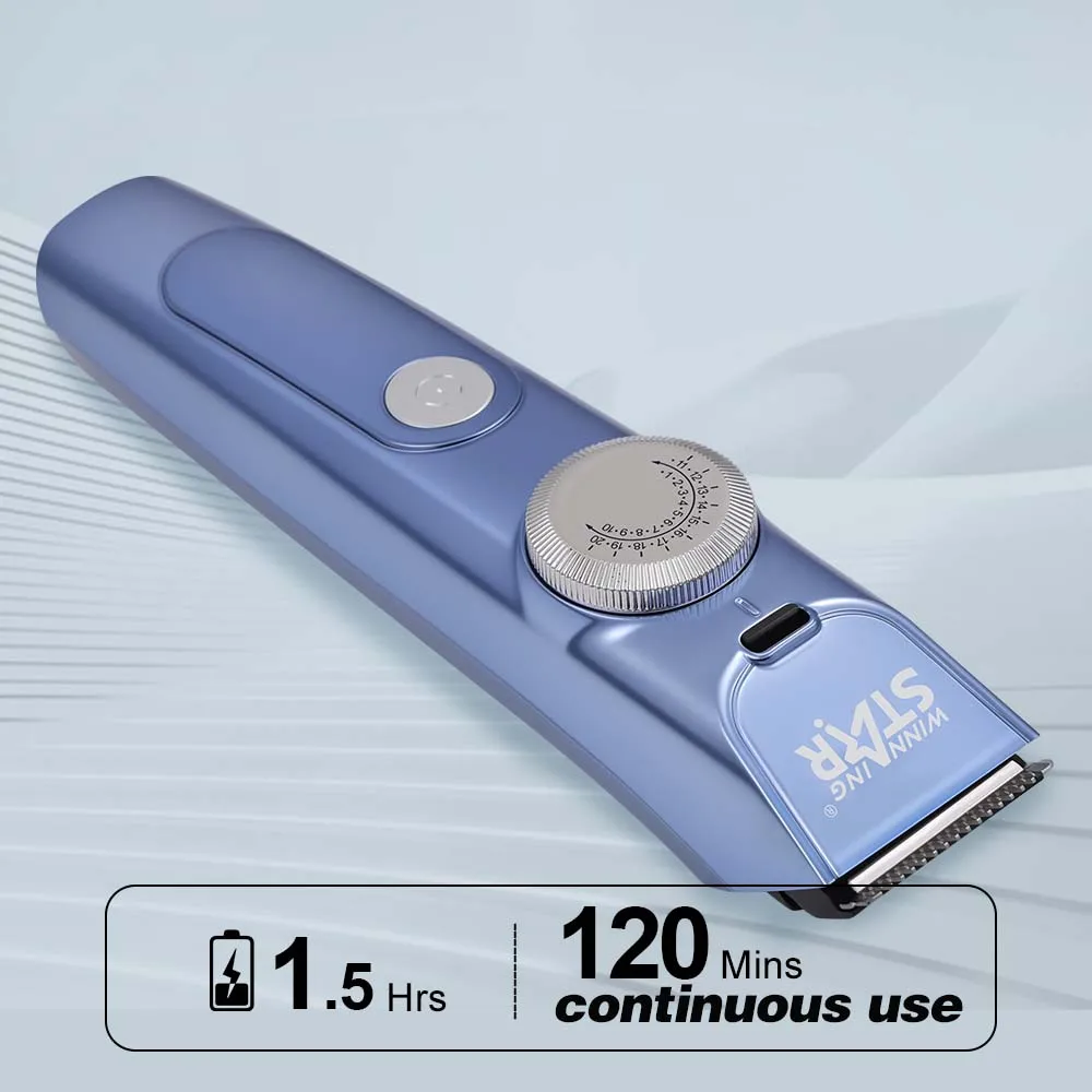 WINNING STAR ST-5621 New Arrival DC/5V 3W Cordless IPX6 Waterproof Overdischarge Electric Hair Clipper With 14500 Battery 600mAh