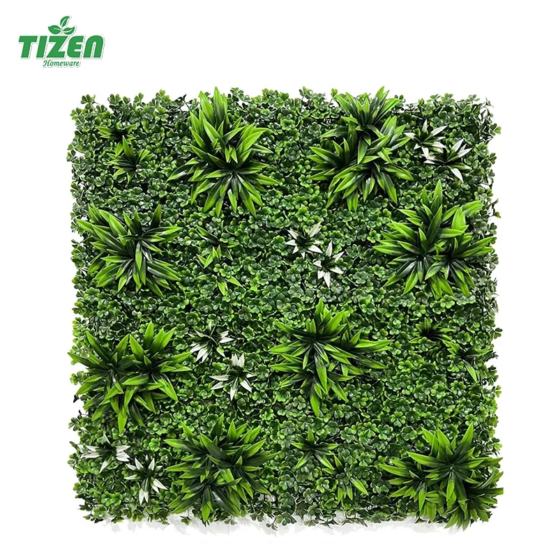 Tizen wholesale 3D Faux plant landscape decoration wall hanging jungle green artificial plant grass wall