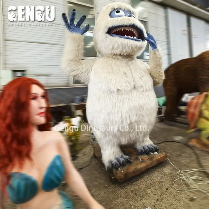 White Monster Model Artificial Animatronic Robot Yeti Statue Indoor Metal Indoor/Shopping Mall/Kindergarten/Public/Airport