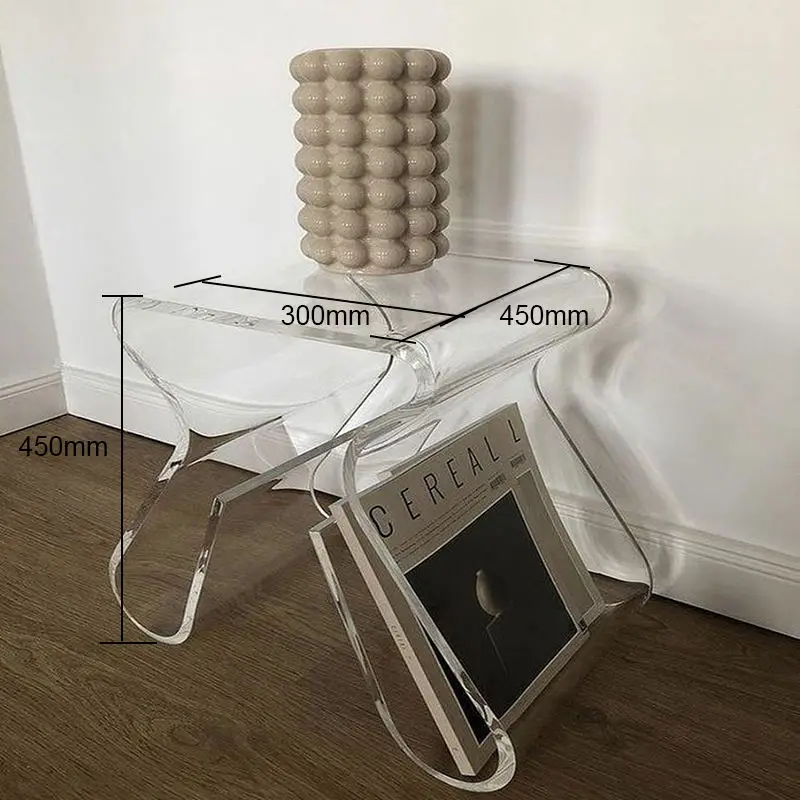 Professional Manufacture Promotion Price Transparent Acrylic Coffee Table Modern Style Side Table c Shaped Sofa Side Table