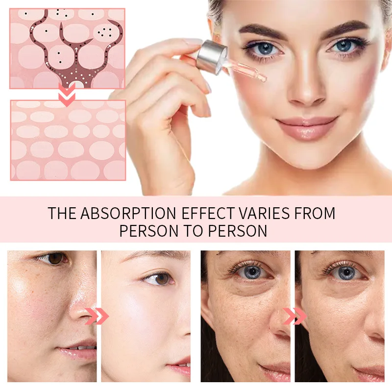 Private Label 5-in-1 Brightening Hyaluronic Acid Vitamins C & E Instant Boost Anti-Aging Peptide Collagen Facial Serum