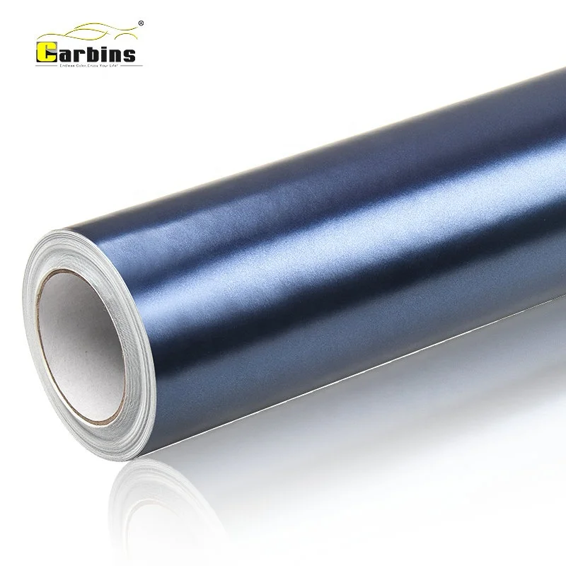 Carbins Pearl Midnight Blue Metallic Chrome Vinyl Car Wrap Fast Shipping 3M Metallic Chrome Vinyl For Size: 1.52 X 18 Meter
