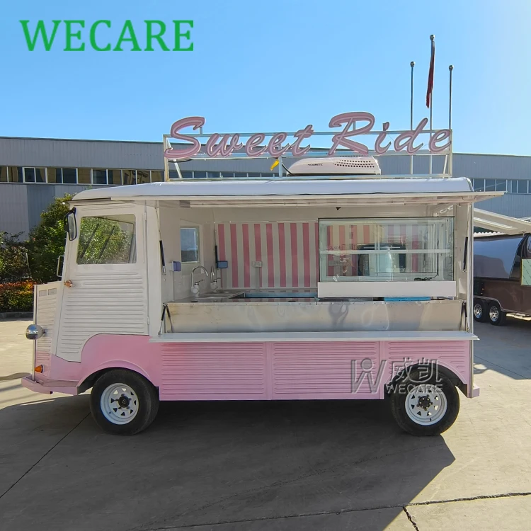WECARE Custom Drivable 4 Wheel Food Vending Truck Mobile Juice Coffee Bar Car Dessert Serving Electric Food Truck Fully Equipped