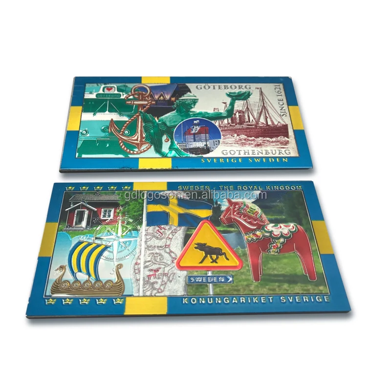 Manufacturers Country City Photo Refrigerator Magnets Spain Tourist Magnet Foil Paper Printed Custom Logo Souvenir Magnets