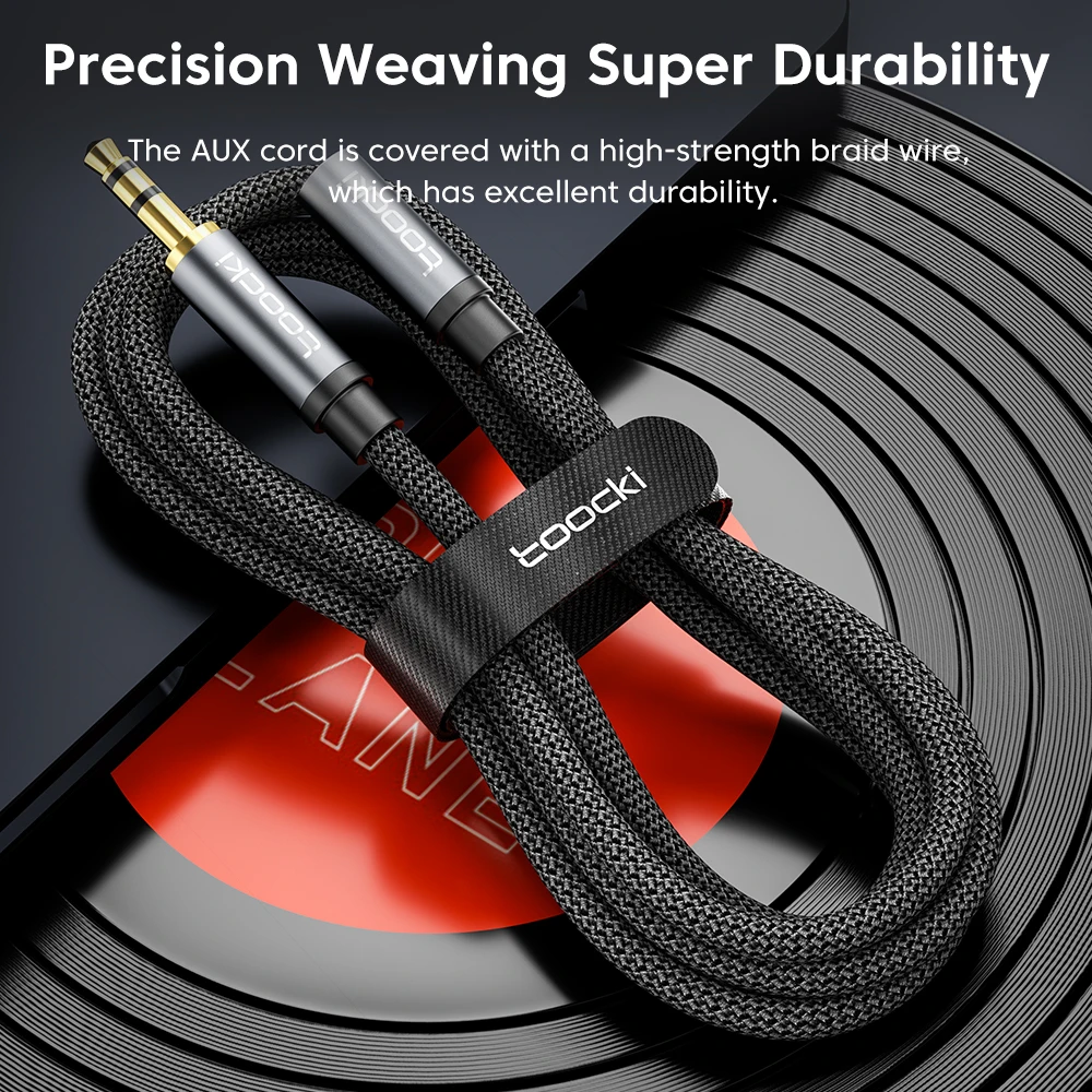 Toocki Best Seller 0.5m 1m 2m 3m 5m Aux Cord Headphone Audio Jack Cable Auxiliary Cable 3.5mm Male to Female Aux Cable