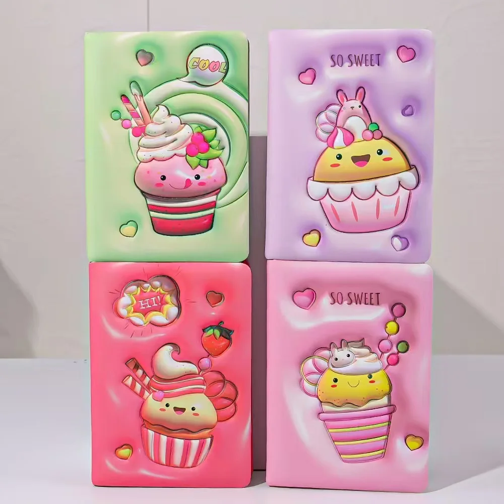 Wholesale Coil Book A7 Notebook 3D Foam Puff Cartoon Cute Girl Diary Notepad Children Student Small Handbook Gift