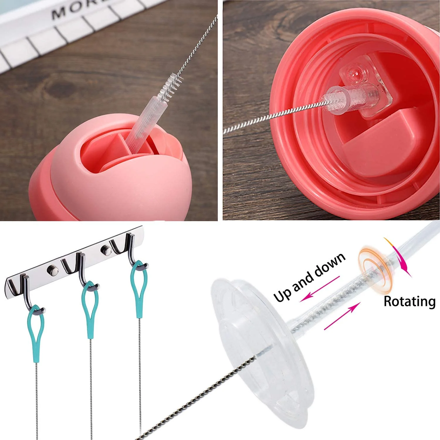 Stainless Steel Wire Cleaning Brush for Bottles Straws Cleaning Brush Baby Breast Pump Pipe