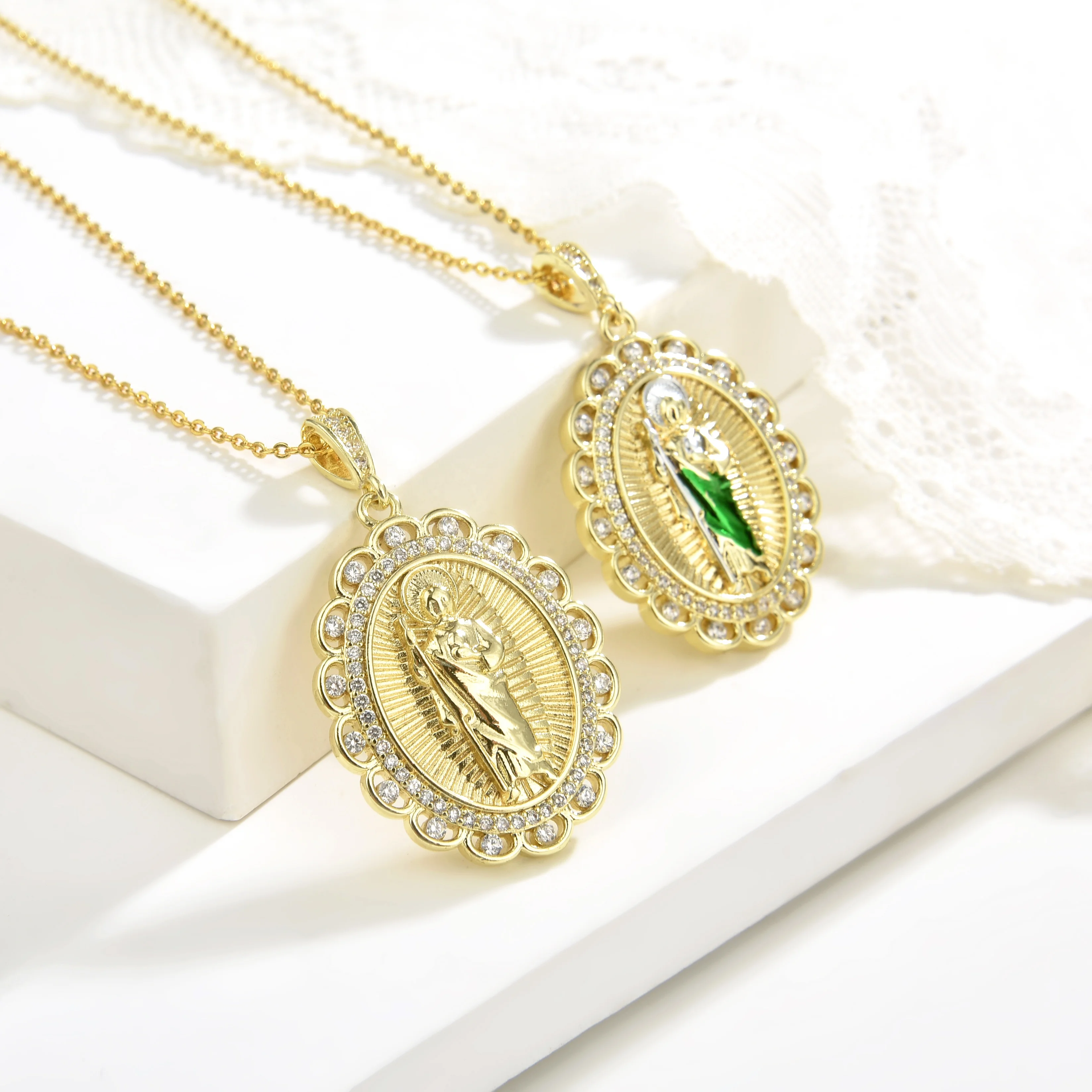 Elfic fashion jewelry wholesale 18k gold jewelry for women religious charms new bracelet san judas pendant