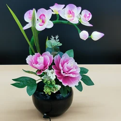 2022 new peony orchid plants silk flower artificial flowers for sale handmade led fiber optic flower for home decor RGB color
