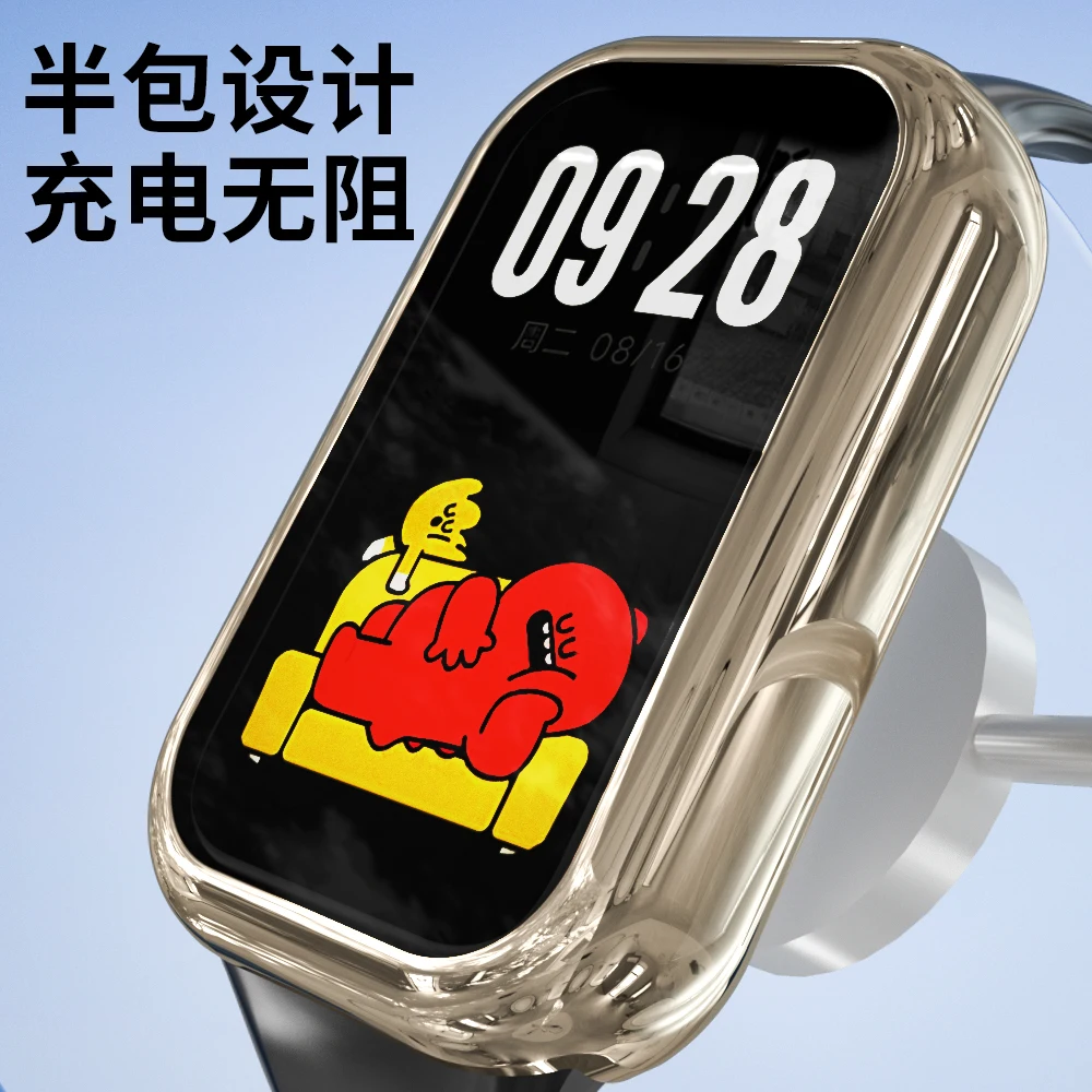 Full Cover TPU Screen Protector For Xiaomi smart band 8 active Electroplated Silicone Watch Cover Case For mi smart band8 active