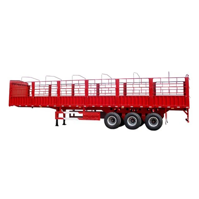 Fence semi trailer Semi-Trailer 3 Axle Fence Semi-Trailer For Large Capacity Cargo