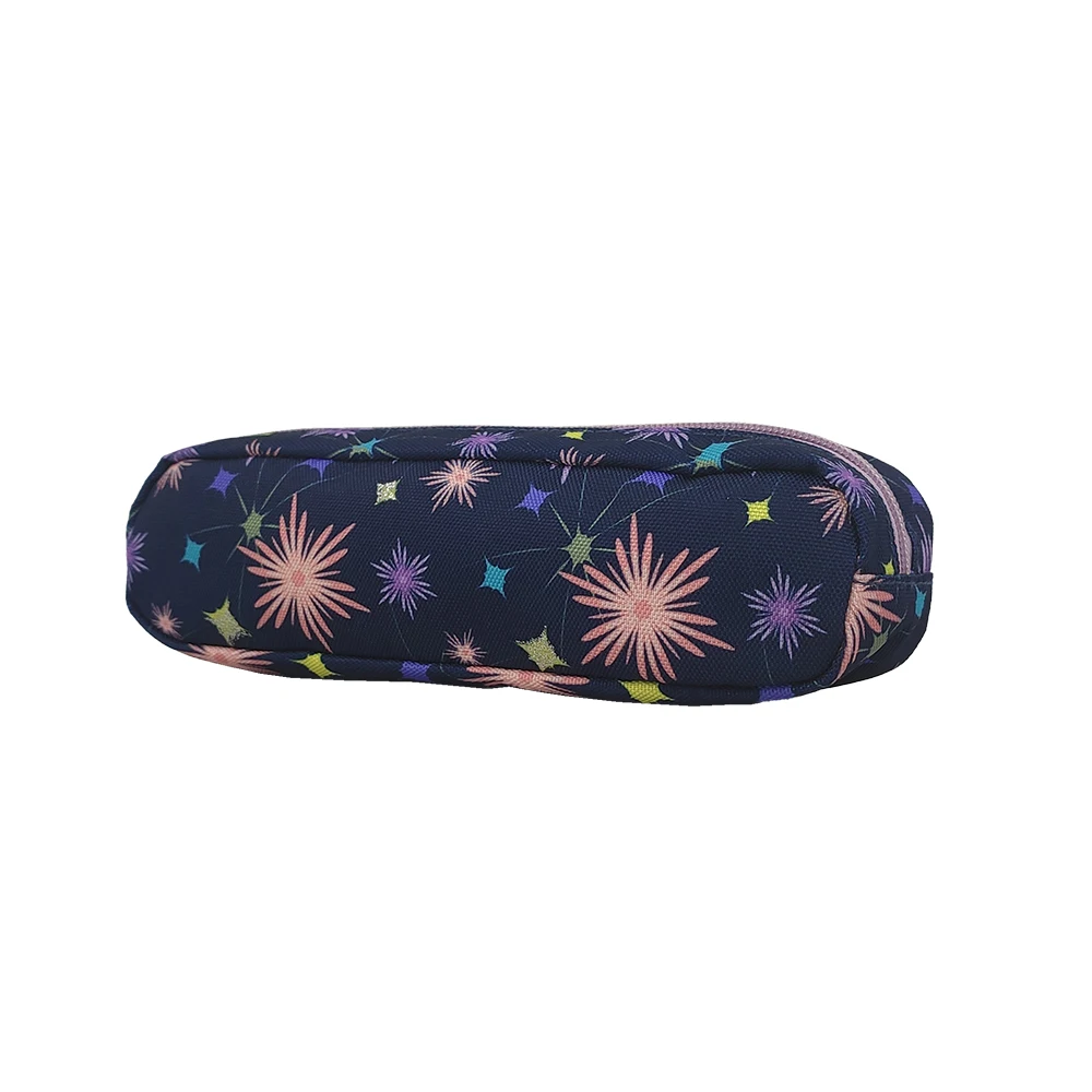 Factory stationery Creative Cute Shining Geometric Pattern Zipper Pencil Case Fashion School Bag for Students