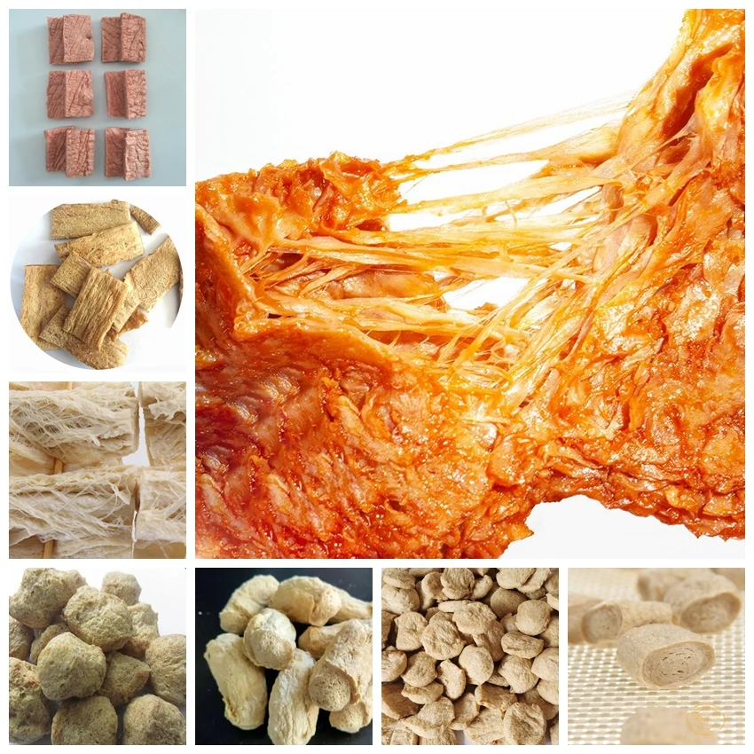 Ce Certificate Artificial Meat Equipment Tvp/tsp Soya Bean Protein Chunks Making Machine