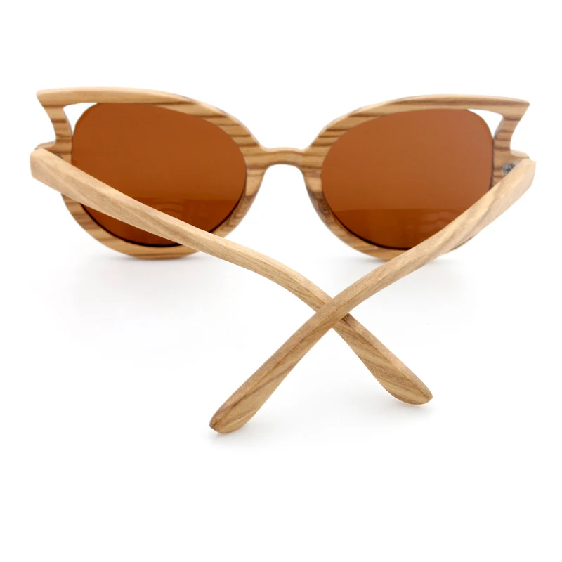 Уникальная форма новинка модные солнцезащитные очки с логотипом на заказ деревянные поляризованные зеброй