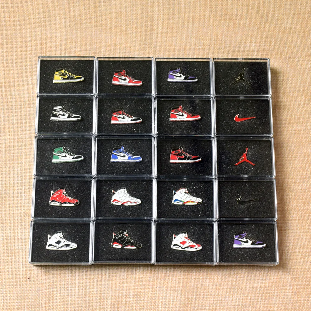 Wholesale decoration brand sport metal manufacturer hard lapel enamel shoe sneaker pins