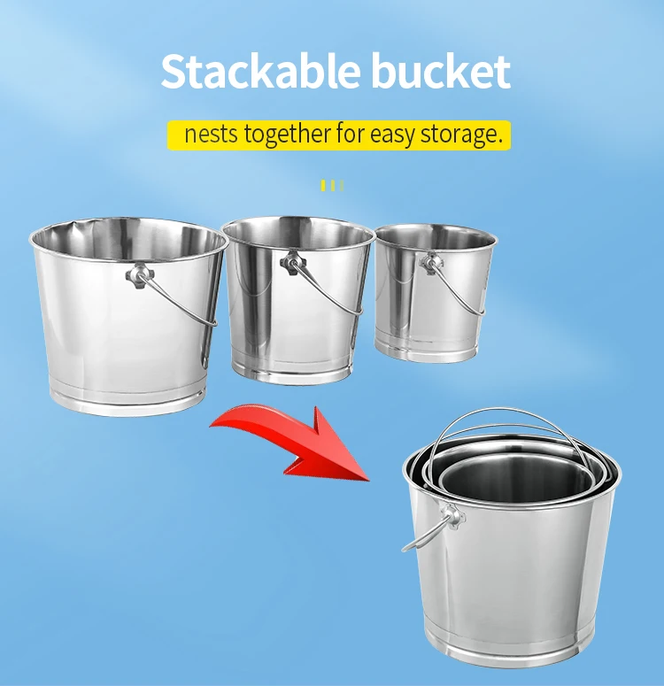 OEM high polished storage wine water metal beer pail bucket barrel stainless steel ice bucket