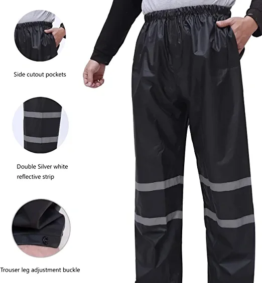 Rain Suits for Men Women Waterproof Breathable Rain Coats with Eye-Catching Reflective Strip Durable Rain Gear Jacket Pants