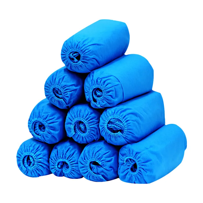 Одноразовые нетканые синие бахилы утолщенные пыленепроницаемые дышащие защитные износостойкие