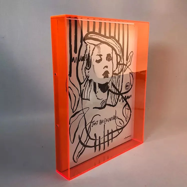 Neon Fluorescent Acrylic Decorative Shadow Boxes Only without Canvas