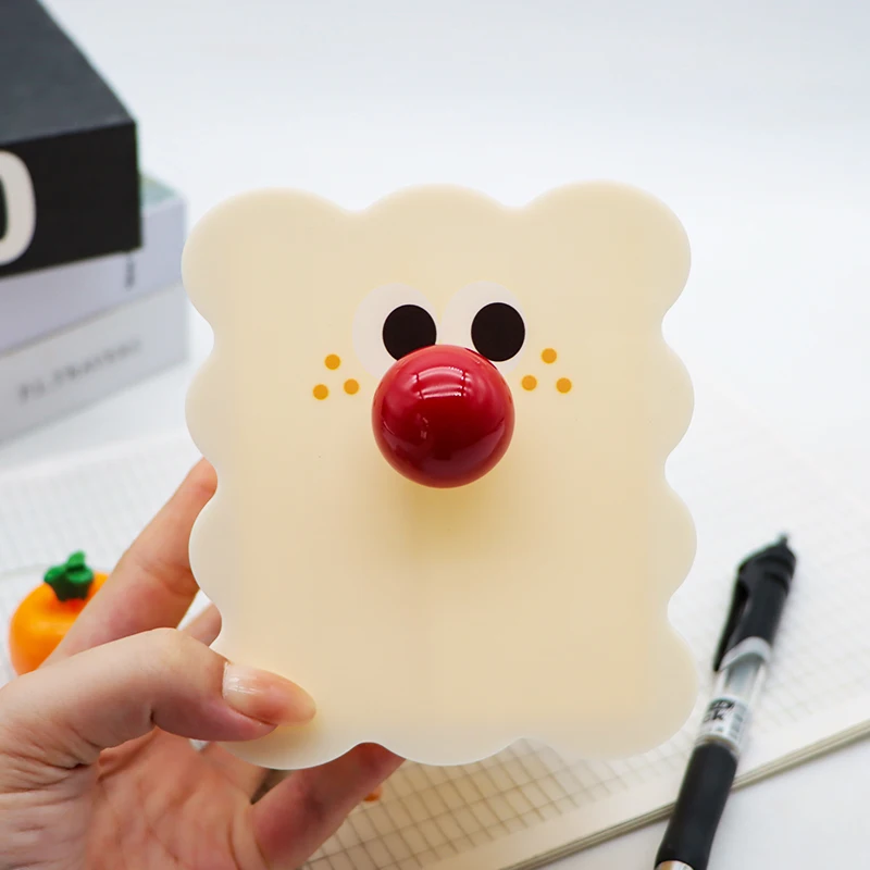 Luxury Plastic Red Nose Cute Acrylic Pen Holder Pencil Case Divided Design with Ruler Holder Convenient Pen Storage Holder