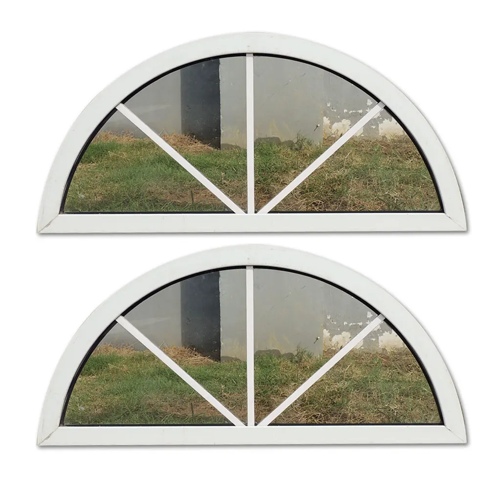 Wholesale High Quality Soundproof Half Round Pvc Fixed Arch Window from China