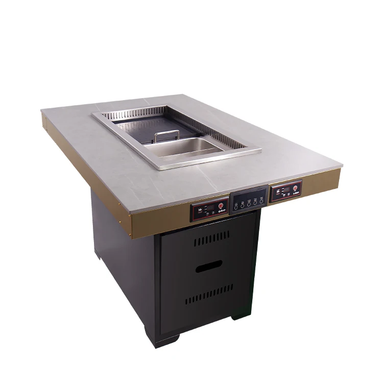 AOBL barbecue hot pot integrated smokeless purification equipment Korean style barbecue smokeless hot pot