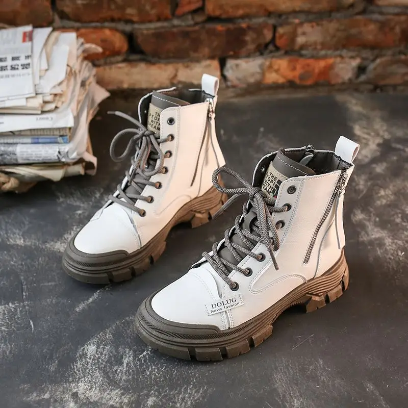 2022 Amazon  Popular Style Cowboy Boots Cool Young Girl Shoes PU Upper With Warm Fur Lining Front Zip Boots