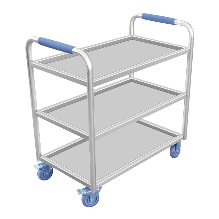 Dimensions custom three-tier stainless steel dining car Hotel hand pushed dining car can be assembled with removable trolleys