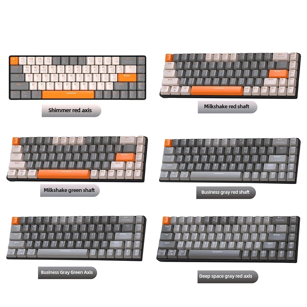 K68 Mini Keyboard Gaming Mechanical Keyboard 2.4G Wireless BT 5.0 Keyboard For PC Gamer Keycaps Hot-Swap 68 Keys Russian layout