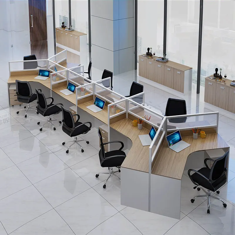 Modern high-end luxury office desk large space multi-person staff desk Wooden furniture multi-purpose fashion office furniture