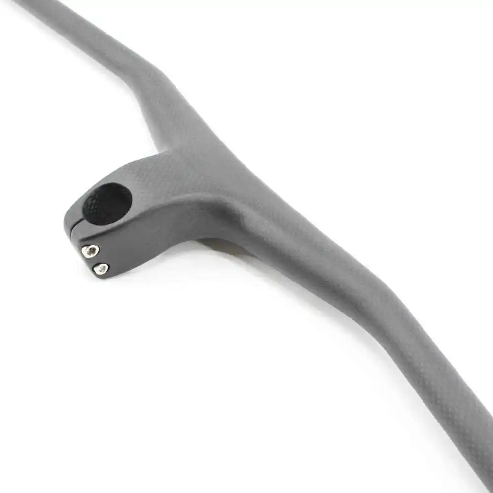 Newest Mountain Bike Glossy Matt 3K Full Carbon Fibre Bicycle Handlebar and Stem Integrated MTB bar -17 Degrees Angle Free Ship