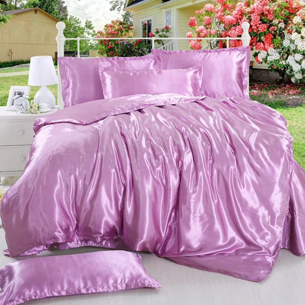 Winter Warm Thickened Skin-Friendly Smooth Feeling Modern Comforter Silk Duvet Cover Sets