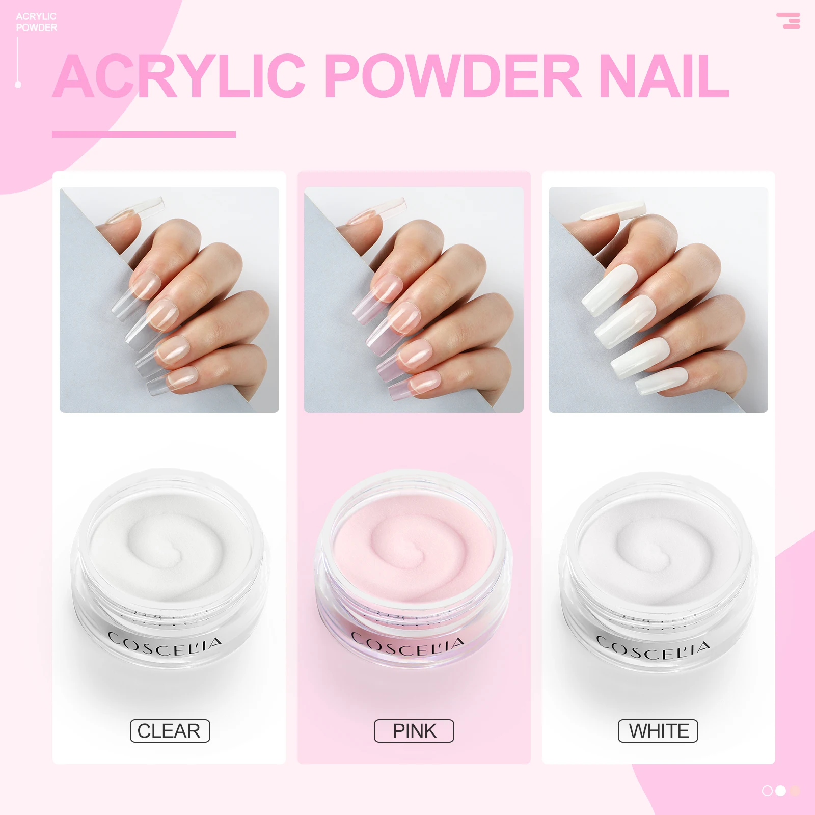 Acrylic Powder 6g Buttery Smooth Wholesale Polymer Powder Nude Pink Cover Nail Extension Fast Dry 3D Decoration Acrylic Powder