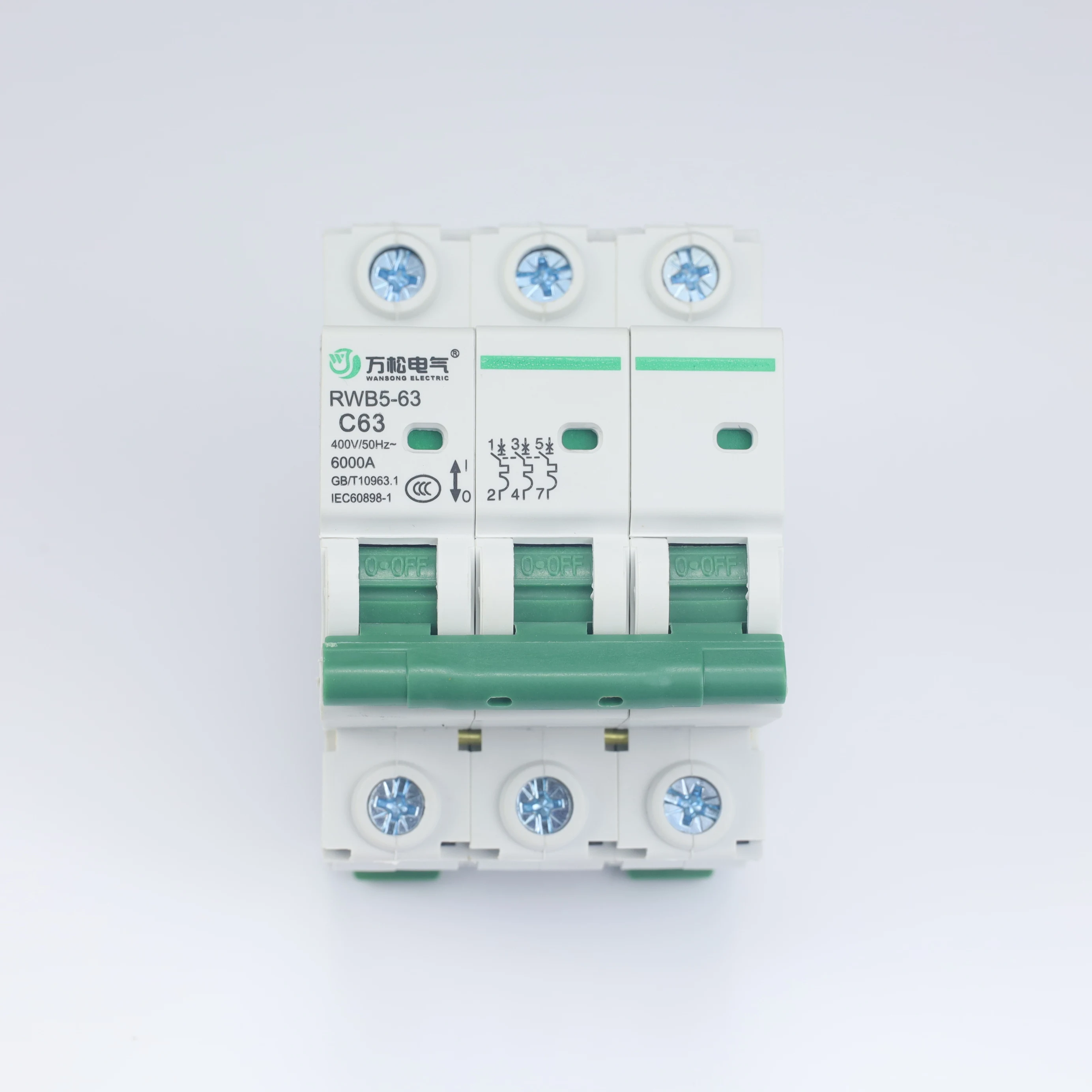 Миниатюрный выключатель 1P 4P AC230v/400v 1A 63A MCB RWB5-63 медный 25A Номинальный ток 4.5ka размыкание мощности домашнего офиса