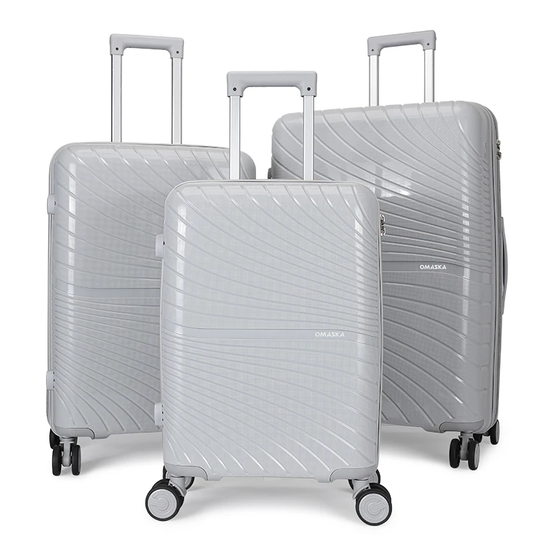 Hard Case Luggage Set Pink Spinner Wheel 20 24 28 Inch Men PP Suitcase Luggage Suitcase