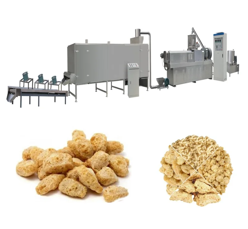 Good price square shaped vegeterian soya meat making machine soy bean protein processing line