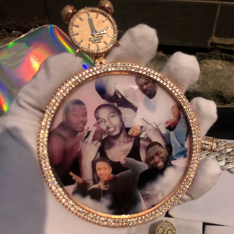 Custom photo pendant 925 silver high polishing custom pendant vvs moissanite pass diamond tester