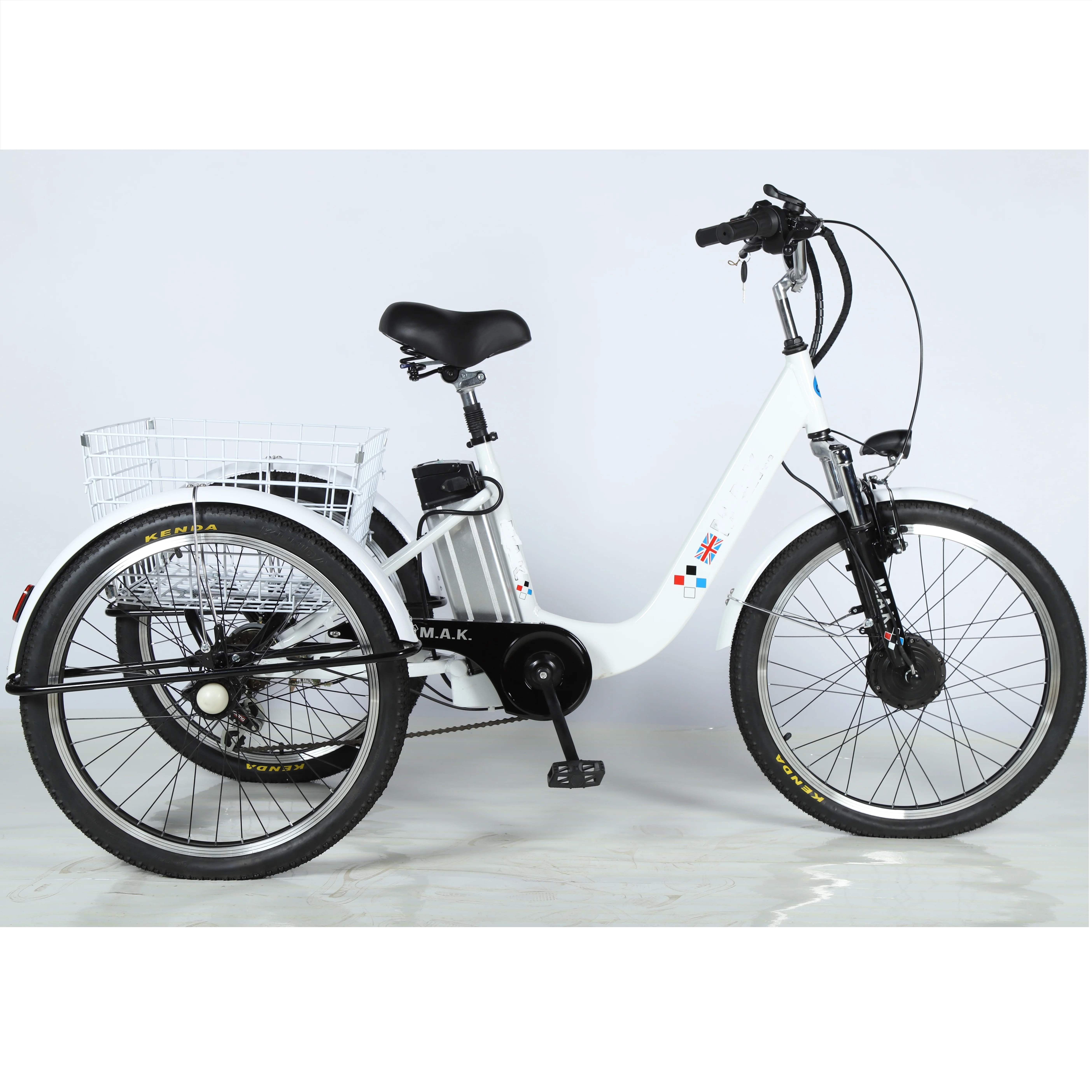 24' 7speed Electric 3 wheels bikes cargo basket electric tricycles