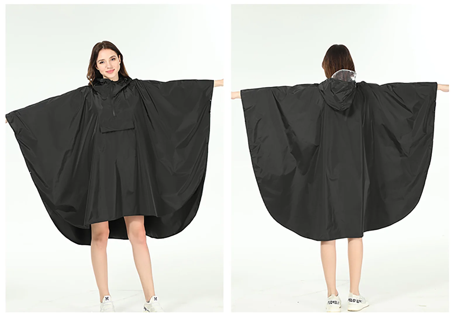 Good Quality 100% Polyester Blue Red Custom Printing Bicycle Rainproof Women Raincoat Poncho with Waterproof Zipper