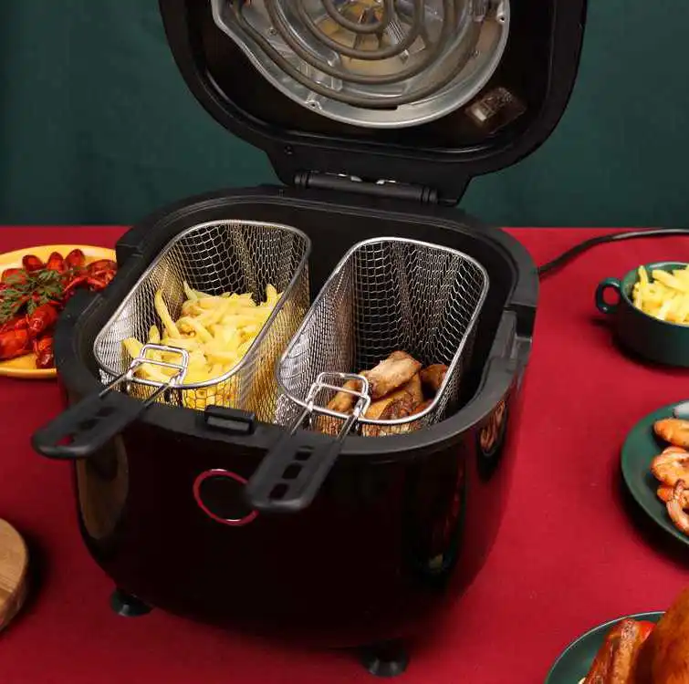 Food Grade Custom Electric 8L Pot Small Kitchen Appliances Air Deep Fryer With Alarm/Indicator