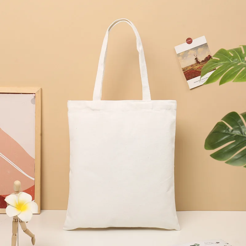 Custom Printed Eco Friendly Reusable Plain Organic Design Beige Black Cotton Canvas Cloth Bag Tote Shopping Bag With Logo