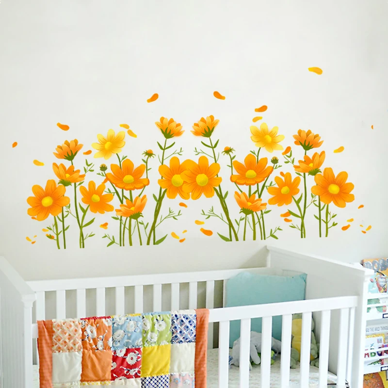 Yiyao yellow flowers wall sticker