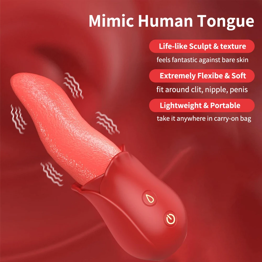 Hot Selling Female Masturbation G spot Clitoris Sex Toy for Women Stimulator Nipple Massager Realistic Tongue Licking Vibrator