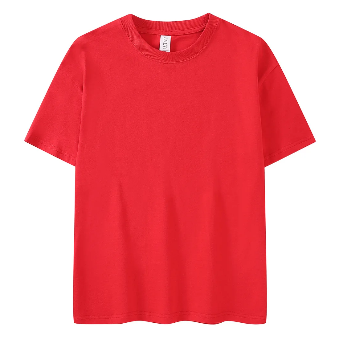 Новинка 2021, толстая футболка с круглым вырезом, свободная хлопковая однотонная трендовая уличная Мужская футболка