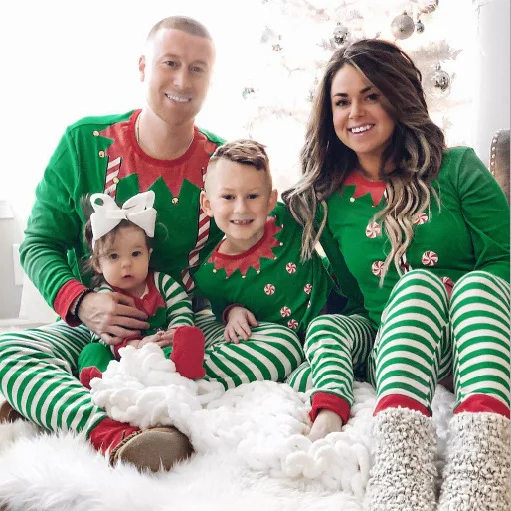 2020 hot sale cotton set family christmas pajamas