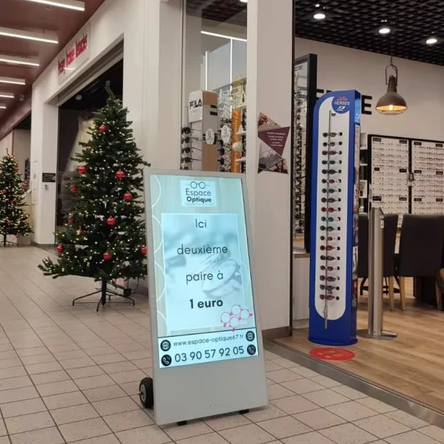 1500 Nits 43-дюймовый портативный рекламный дисплей с батареей киоск экран подставка напольная подвижная Цифровая рекламная доска