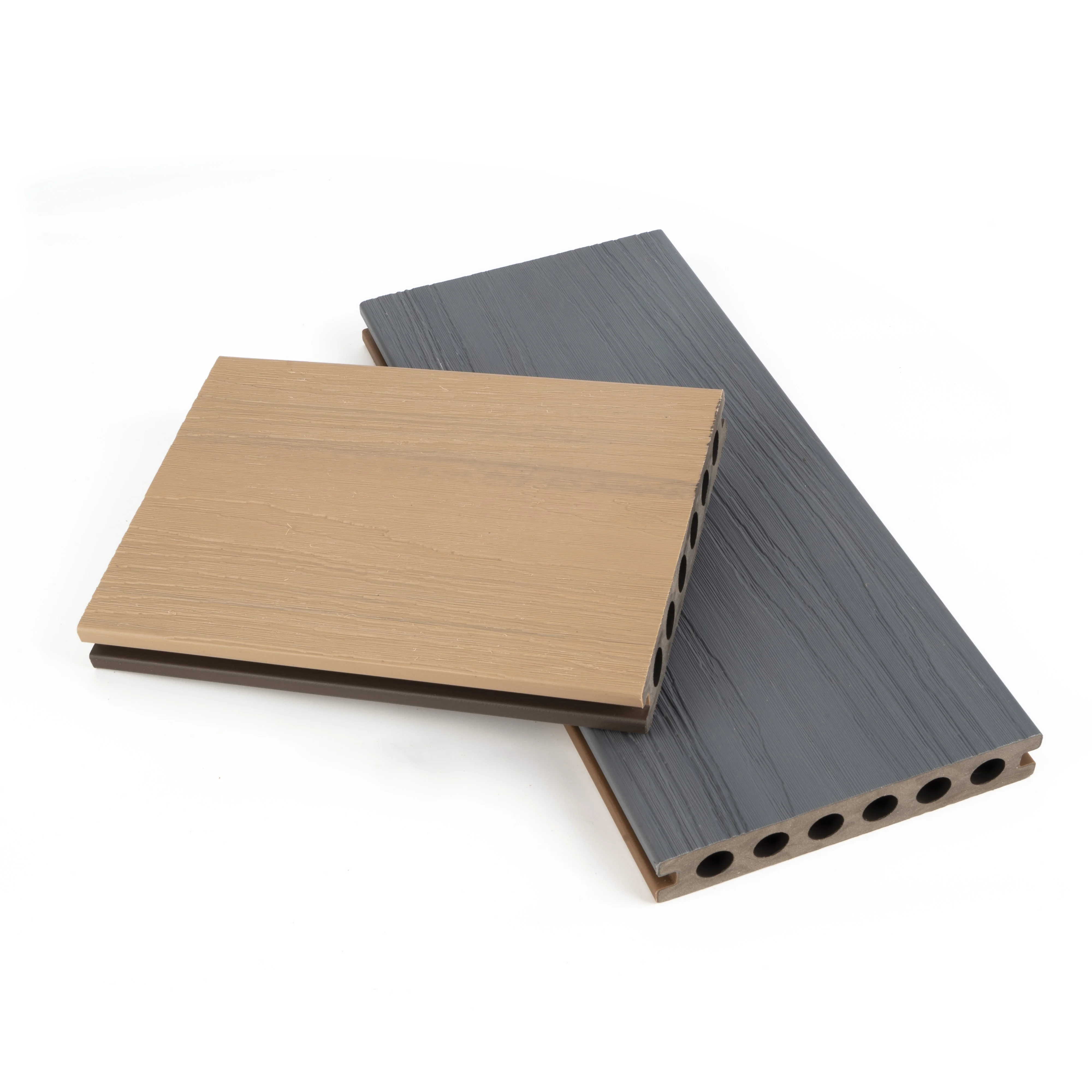 Terraza Exterior Anti-UV Double Color Co-Extrusion WPC Decking Outdoor Wood Grain Board Brushed Wood Plastic Composite Deck PVC