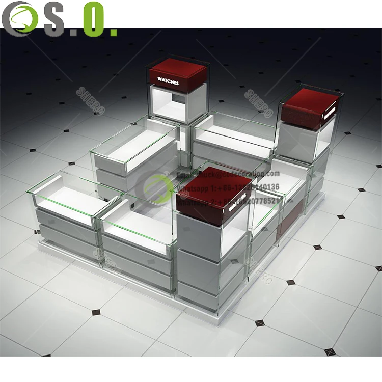 High-end luxury new design modern jewelry counter display watch showcase jewelry display cabinet