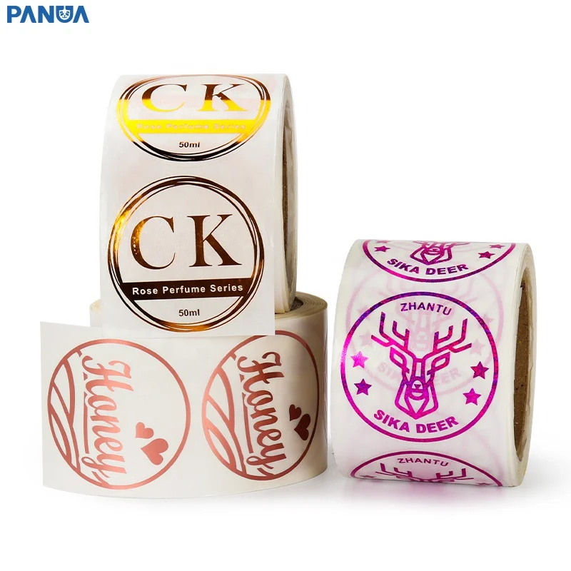 Custom Clear round Logo Stickers Glossy Vinyl Labels Waterproof and Adhesive for Packaging and Industrial Use
