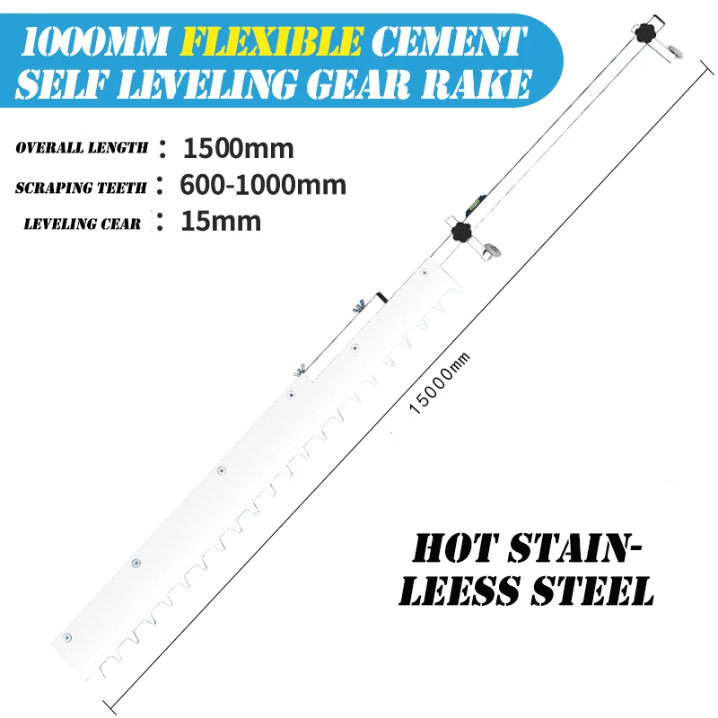 
1000mm Flexible Cement Self Leveling Gear Rake Epoxy Cement Painting Coating Tools 